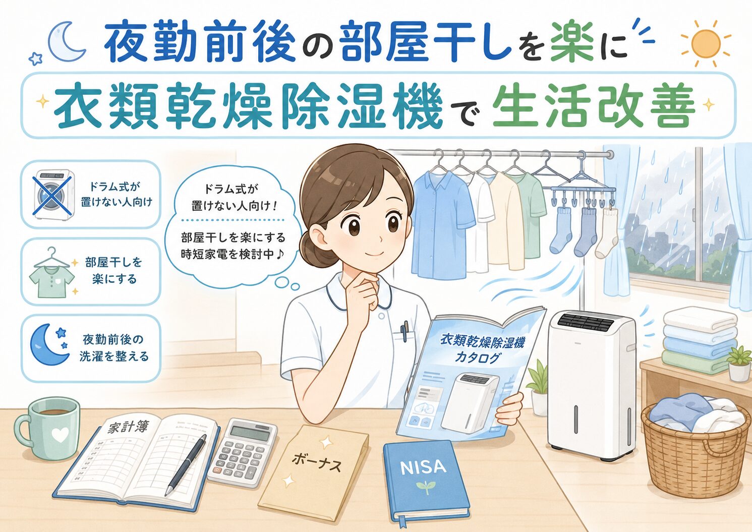 看護師におすすめの衣類乾燥除湿機5選｜夜勤前後の部屋干しを楽にする時短家電