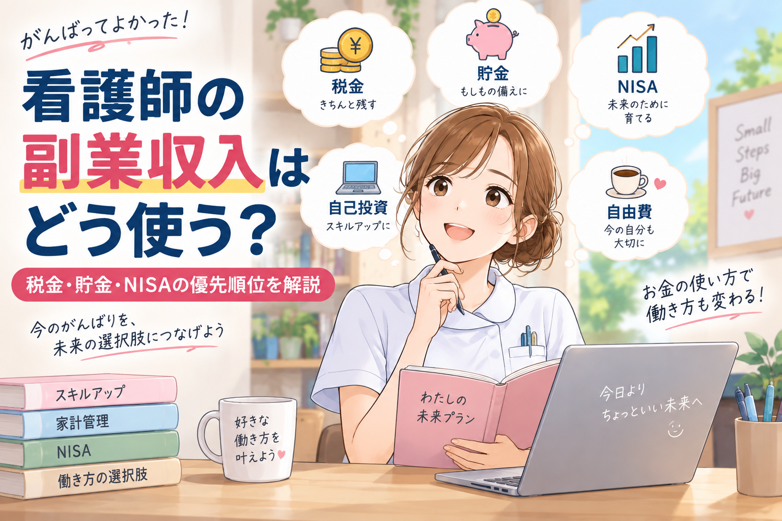 看護師の副業収入はどう使う？｜税金・貯金・NISAの優先順位を解説